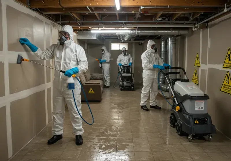 Basement Moisture Removal and Structural Drying process in Maricao, PR